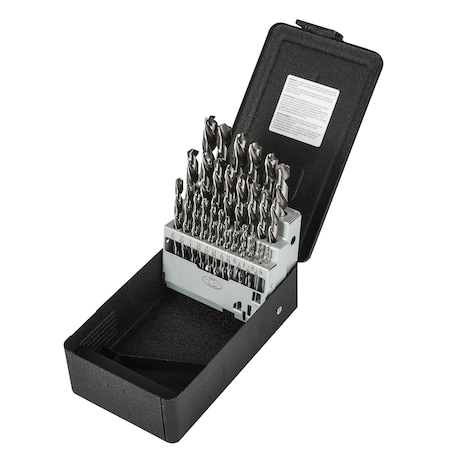 Precision Twist Drill HSS Steam Oxide 118° Jobber Drill Set Jobber ANSI Set L10 (x 29) 099935